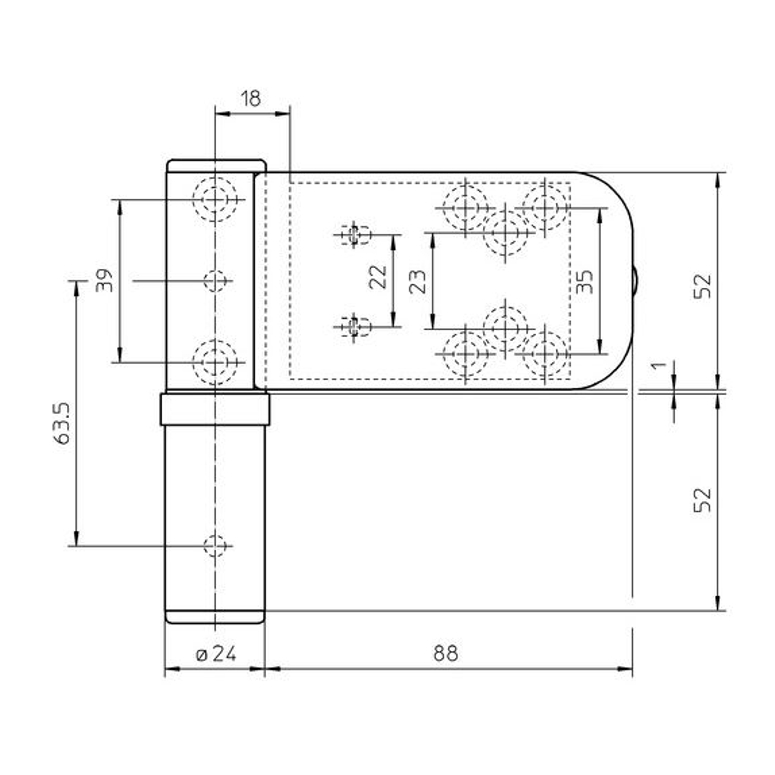 Петля дверная SIKU 3D для ПВХ K3235 21-25мм до 120кг бронзовый металлик SIMONSWERK в Казани_Изображение_2