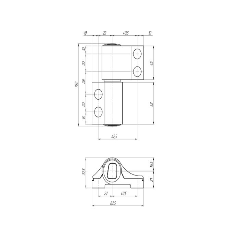 Петля подшипниковая ППД 2 (Н) с закладными элементами коричневая RAL8017 ФУРАЛ в Казани_Изображение_3