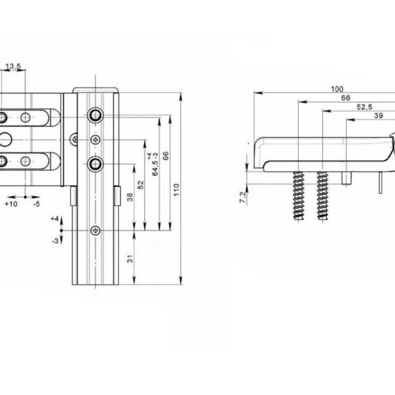 Петля дверная DH-V.2 (02) коричневая RAL8019 в Новосибирске_Изображение_2