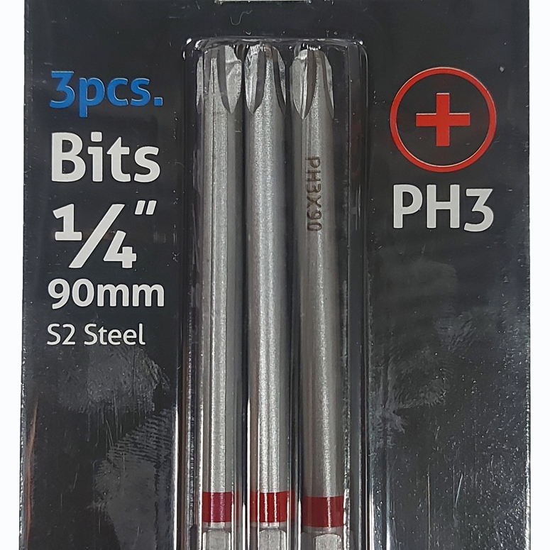 Набор бит с цветным кольцом 90мм 1/4" PH3 (3 шт) STROXX в Москве_Изображение_2