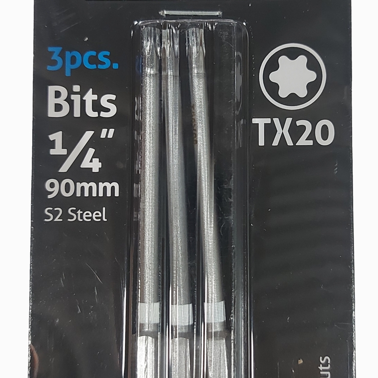 Набор бит с цветным кольцом 90мм 1/4" TX20 (3 шт) STROXX_002