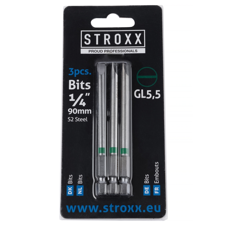Набор бит с цветным кольцом 90мм 1/4" GL 5,5мм (3 шт) STROXX в Москве_Изображение_2