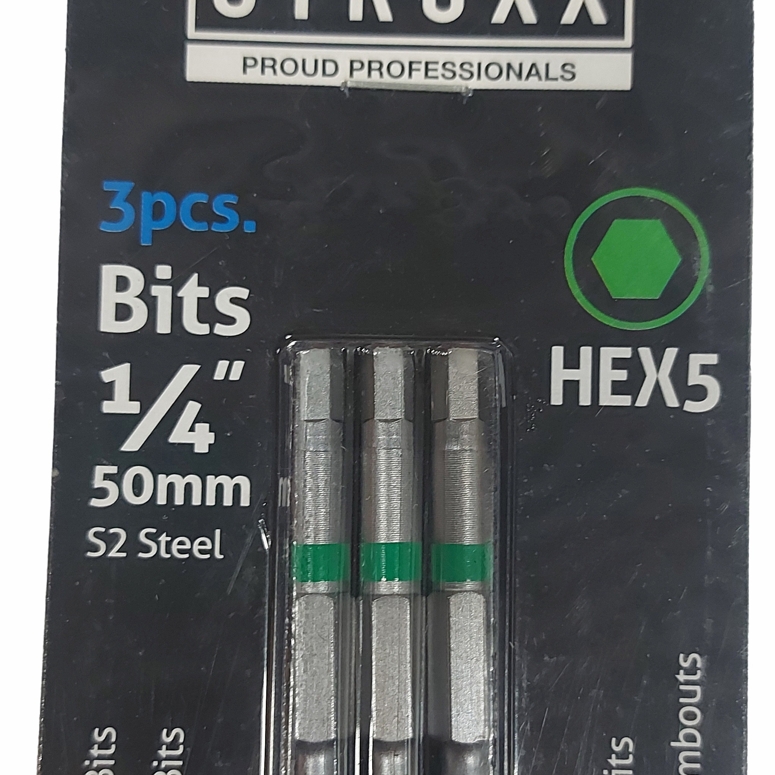 Набор бит с цветным кольцом 50мм 1/4" HEX 5мм (3 шт) STROXX_002