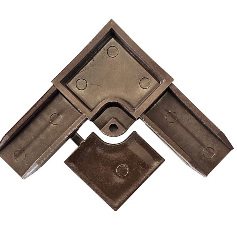 Уголок соединительный для москитной сетки с заглушкой ПВХ коричневый в Новосибирске_Изображение_2