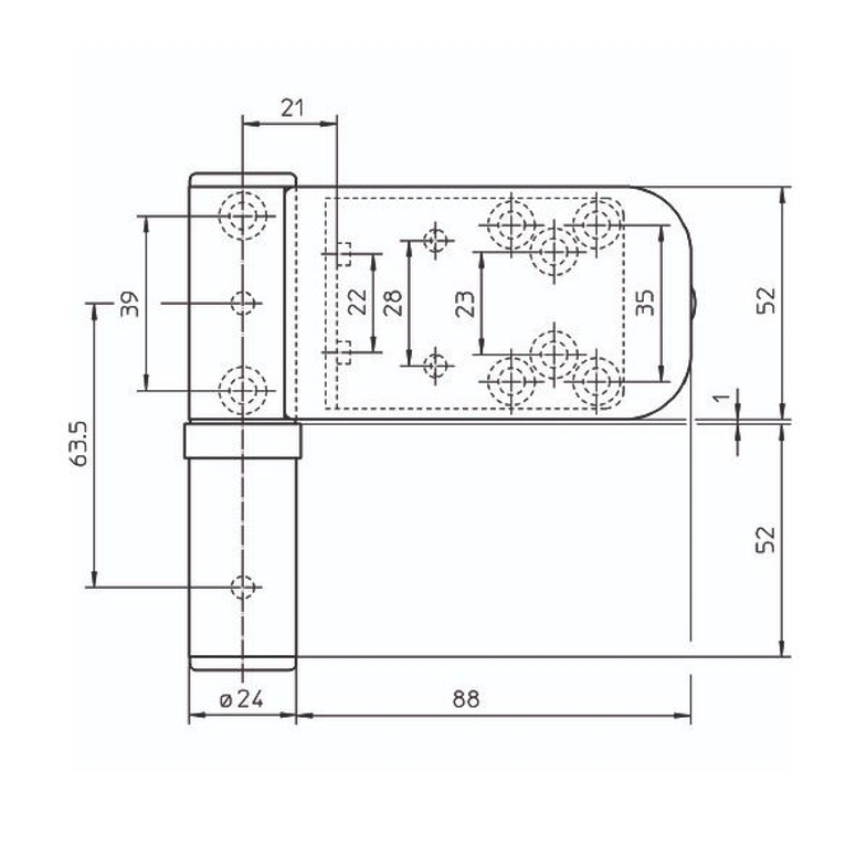 Петля дверная SIKU 3D для ПВХ K3030 15-19мм до 120кг золото RAL1036 SIMONSWERK в Казани_Изображение_2