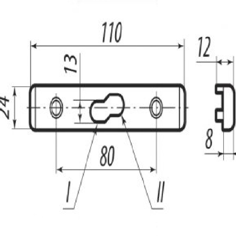 Планка ответная СТН-0818.01 для шпингалета под порог верхняя неокрашенная сталь в Санкт-Петербурге_Изображение_2