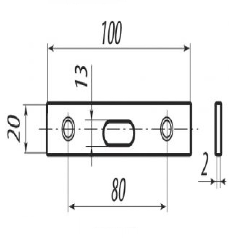 Планка ответная СТН-0818.13 для шпингалета под порог нижняя неокрашенная сталь в Санкт-Петербурге_Изображение_2