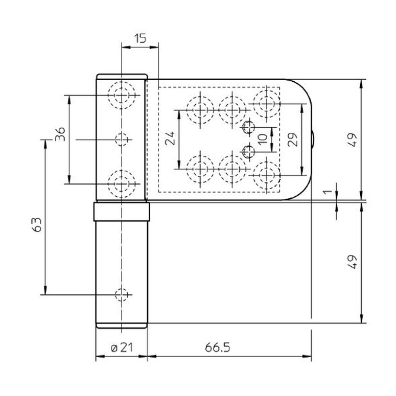 Петля дверная SIKU 3D для ПВХ K4045 15-19мм до 80кг коричневый RAL8022 SIMONSWERK в Казани_Изображение_2