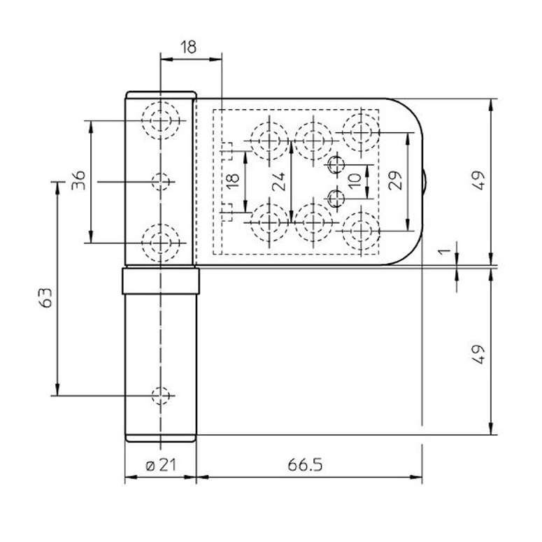 Петля дверная SIKU 3D для ПВХ K4240 21-25мм белый RAL9016 SIMONSWERK в Москве_Изображение_2