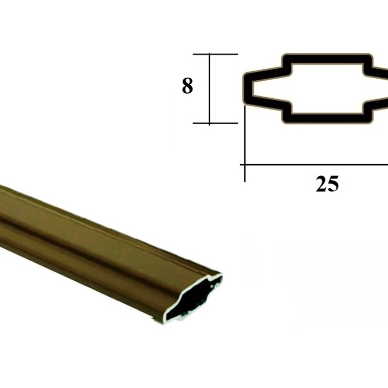 Декоративная раскладка 8*25мм бело-коричневая в Новосибирске
