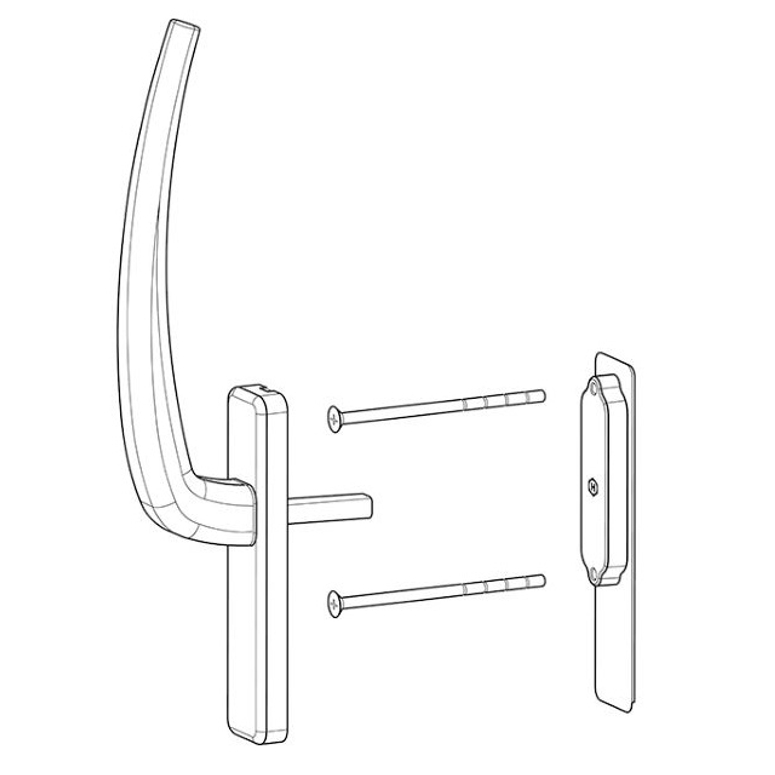 Ручка HS300 внутренняя до 80мм белая RAL9016 в Москве_Изображение_2