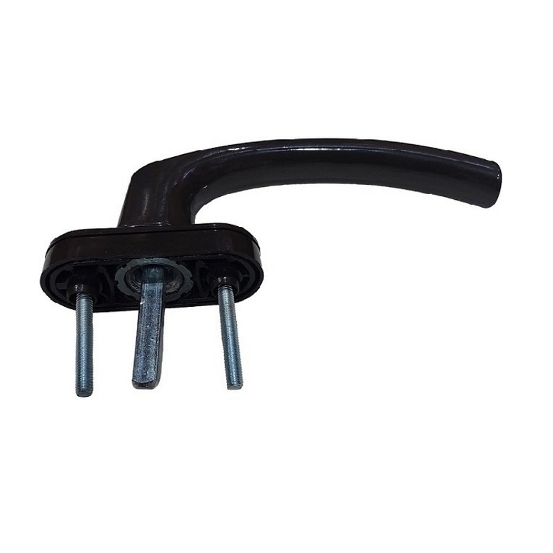 Ручка оконная 1005 на овальной розетке с фиксацией 35мм коричневый RAL8019 FKS в Москве_Изображение_2