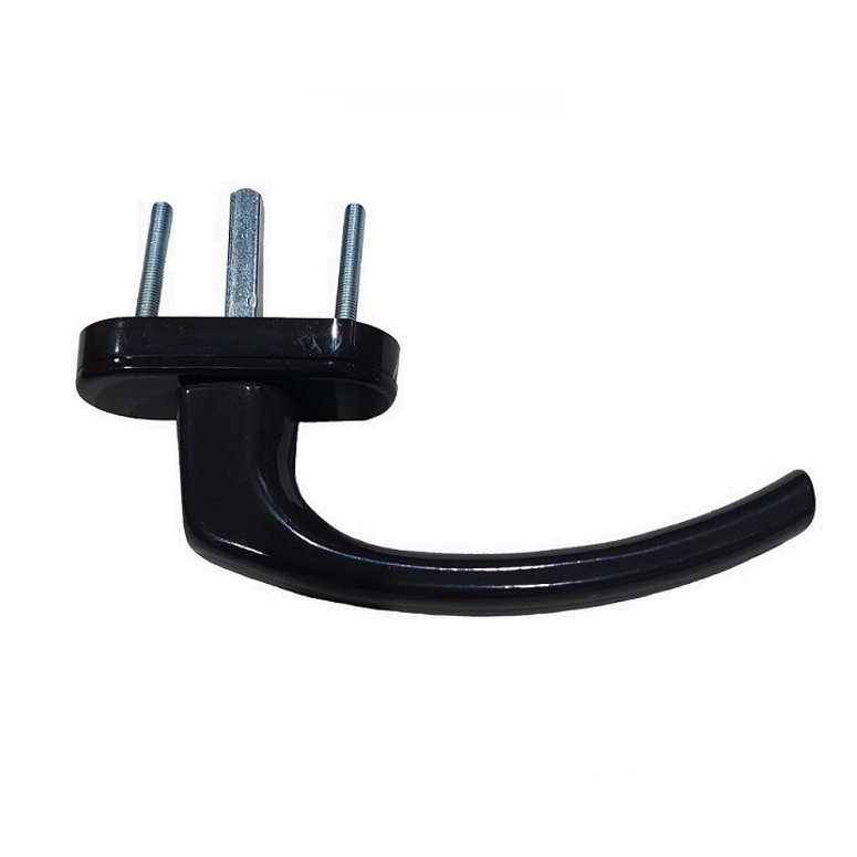 Ручка оконная 1005 на овальной розетке с фиксацией 35мм коричневый RAL8019 FKS в Москве