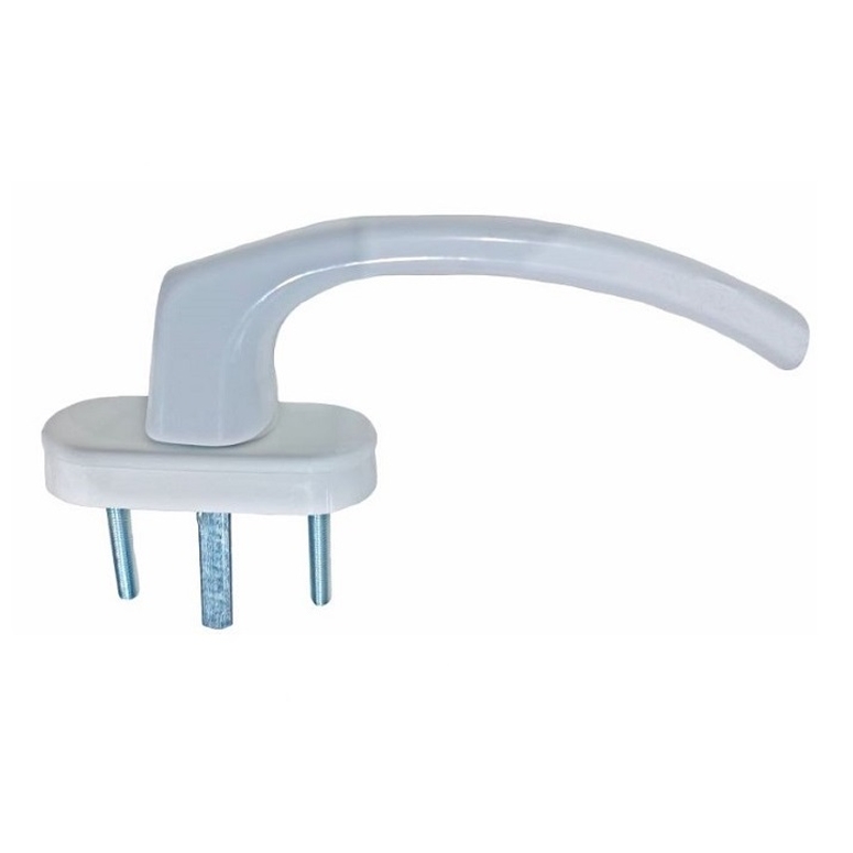 Ручка оконная 1005 на овальной розетке с фиксацией 35мм белый RAL9016 FKS в Москве_Изображение_2