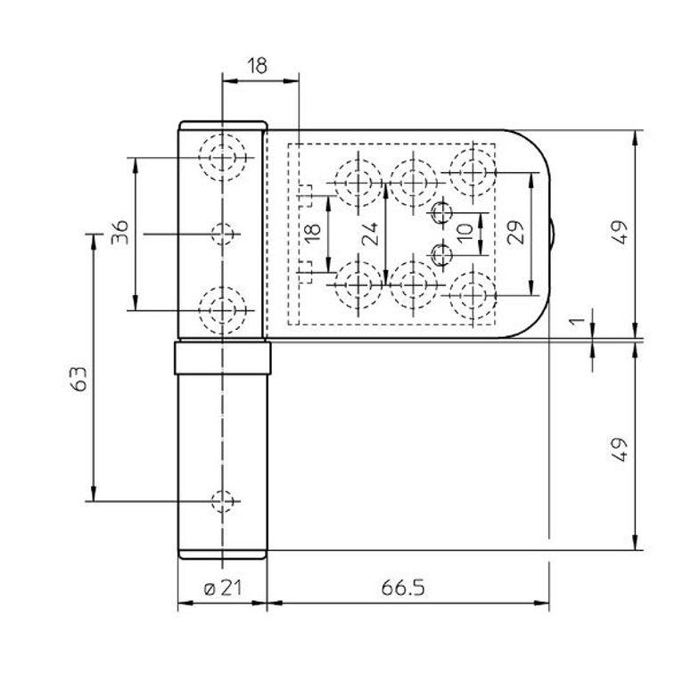 Петля дверная SIKU 3D для ПВХ K4040 15-19мм до 80кг шоколадно-коричневый RAL8017 SIMONSWERK в Казани_Изображение_2