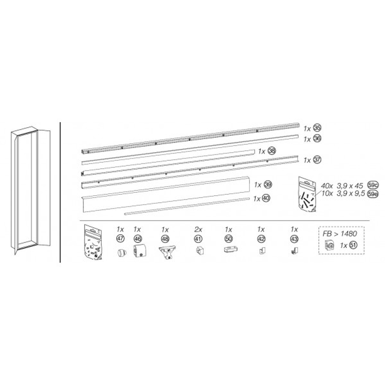 Набор направляющих ALU-HKS 930мм белый в Казани_Изображение_3