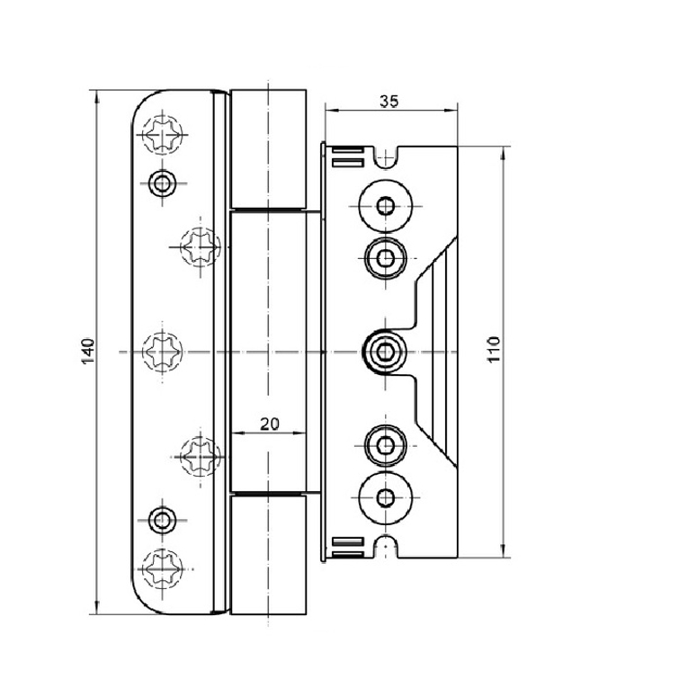 Петля дверная BAKA Protect 4030 3D FD MSTS для деревянных дверей (3шт) оцинкованная SIMONSWERK в Казани_Изображение_2