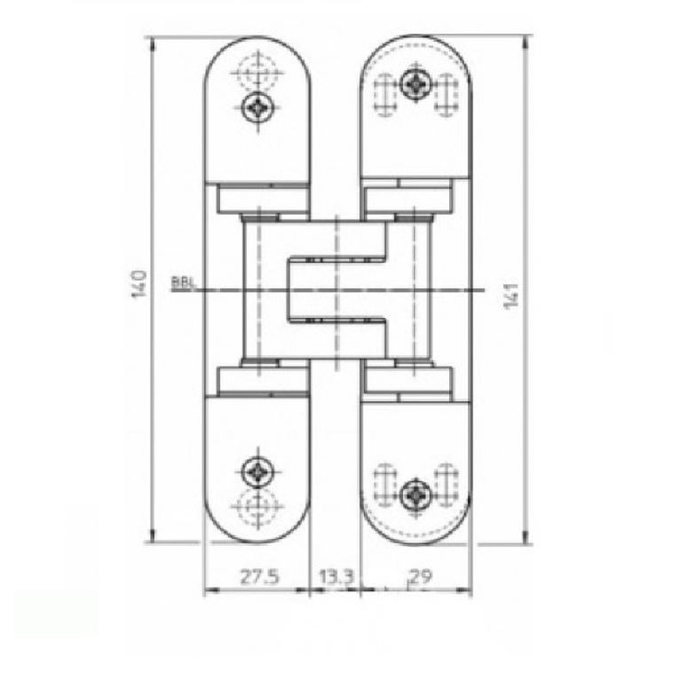 Петля дверная скрытая TECTUS TE305 3D до 60кг латунь глянец SIMONSWERK в Самаре_Изображение_2
