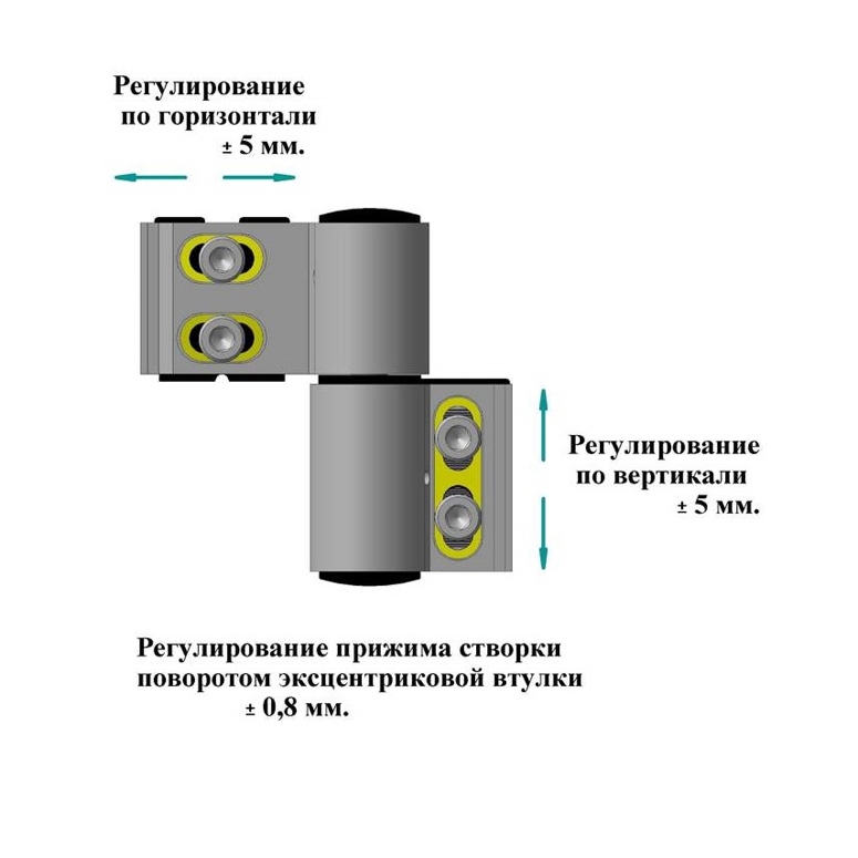 Петля подшипниковая ПП-2 для алюминиевых дверей белая в Москве_Изображение_2