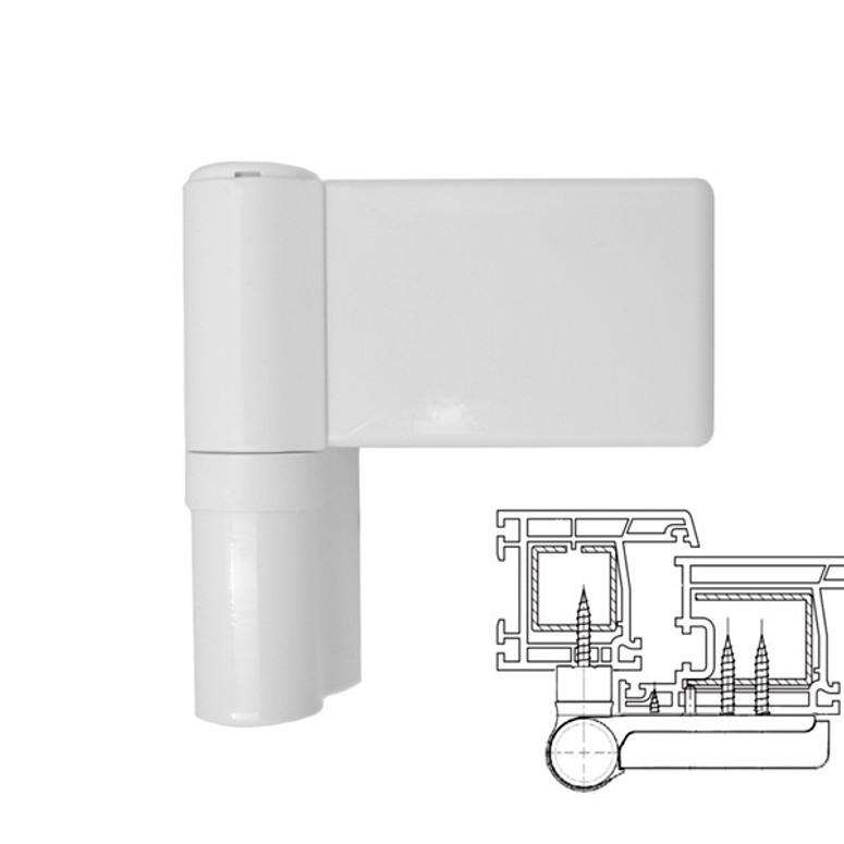 Петля дверная AT DHV наплав 15.0-20.0мм вес 140кг белый RAL9016 STROXX в Москве