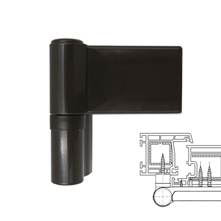 Петля дверная AT DHV наплав 15.0-20.0мм вес 140кг коричневый RAL8019 STROXX в Москве