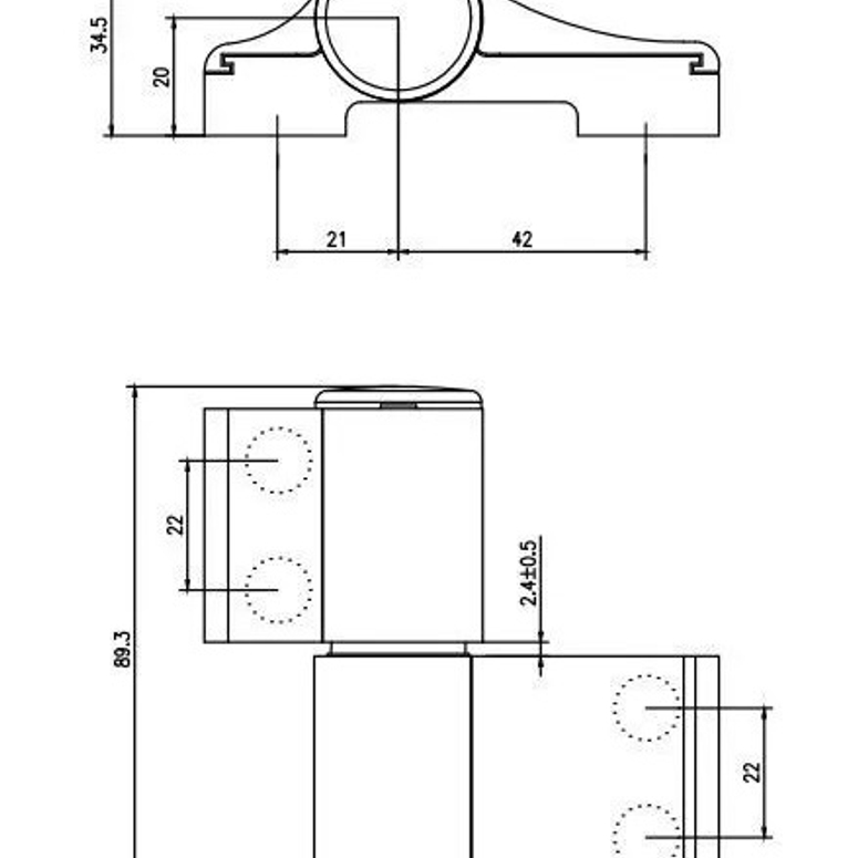 Петля дверная 2-х секционная 04-AL/2 для теплого профиля белый RAL9016 (30) DORMA в Москве_Изображение_2