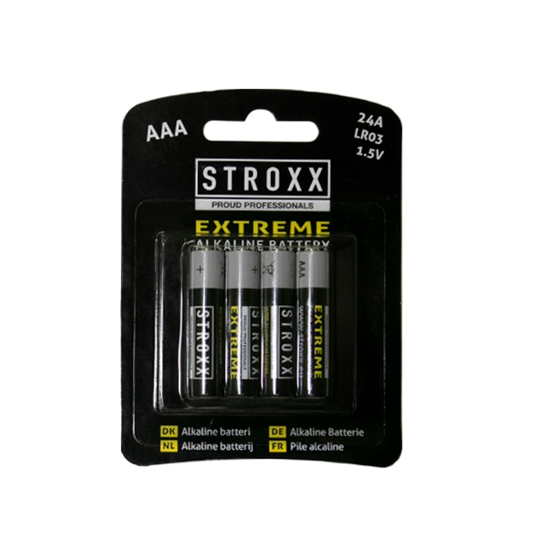 Батарея алкалиновая щелочная AAA/LR03/24A 4шт в блистере STROXX_001