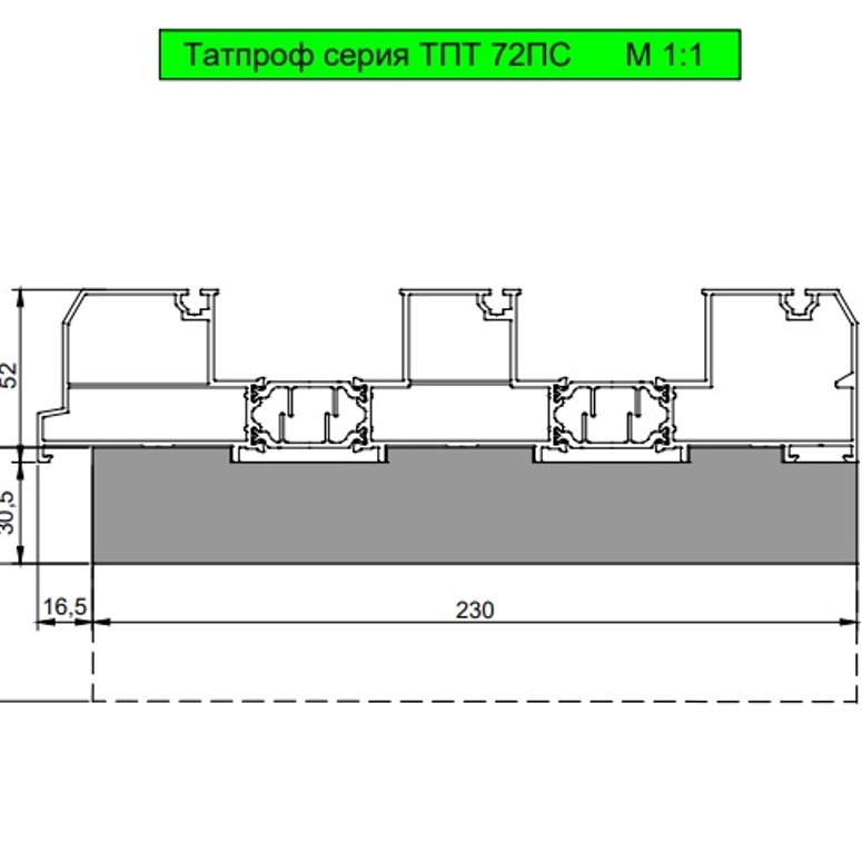 Профиль цокольный изоляционный фрезерованный 30/35X230X1200MM Т1 (ТАТПРОФ ТПТ 72ПС 3R) BLAUGELB в Казани