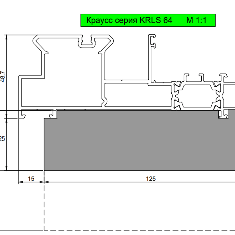 Профиль цокольный изоляционный фрезерованный 25/30X125X1200MM Т2 (KRAUSS KRLS 64 2R) BLAUGELB в Казани
