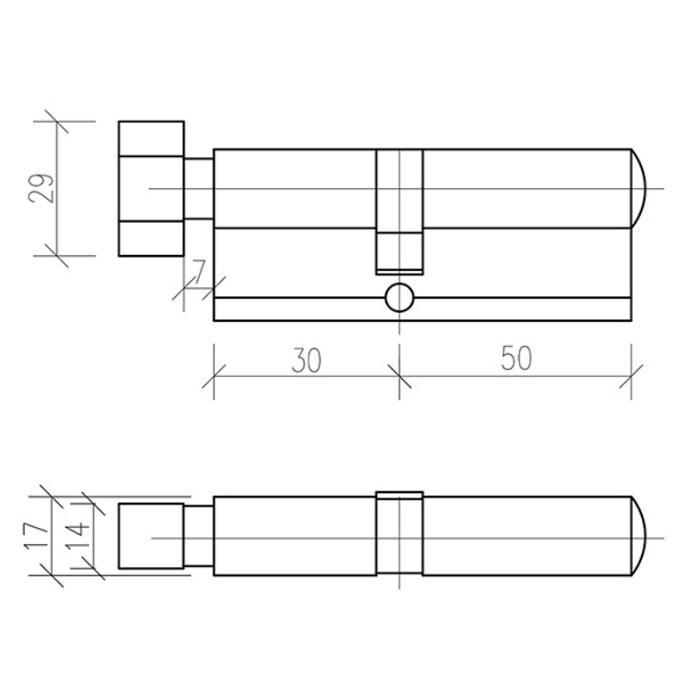 Евроцилиндр CBF-1 80(50x30В) с вертушкой никель DORMA в Самаре_Изображение_2