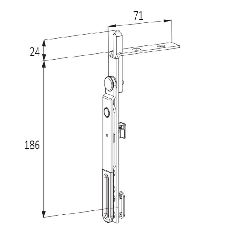 Шпингалет дверной с ручкой 190мм в Самаре_Изображение_2
