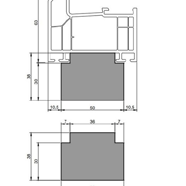 Профиль тёплый подставочный фрезерованный 30/38X50X1200MM (DeceuninckFavorit/Favorit Platinum) в Москве