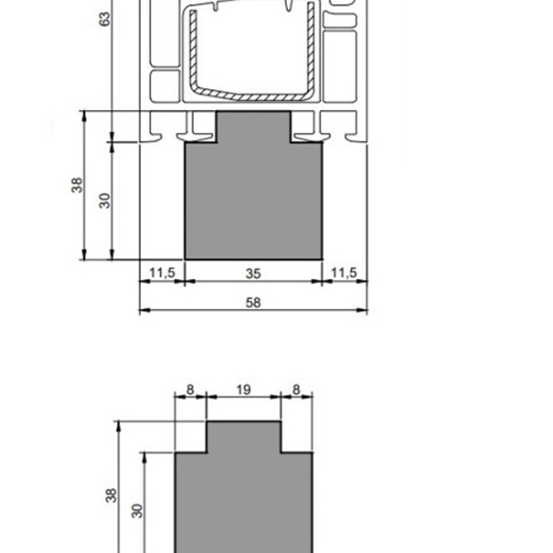 Профиль теплый подставочный фрезерованный 30/38X35X1200MM(KBE Etalon/Engine/Gut) BLAUGELB в Москве