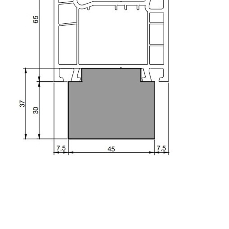 Профиль тёплый подставочный фрезерованный 30/37X45X1200MM (Aluplast IDEAL 2000) BLAUGELB в Москве