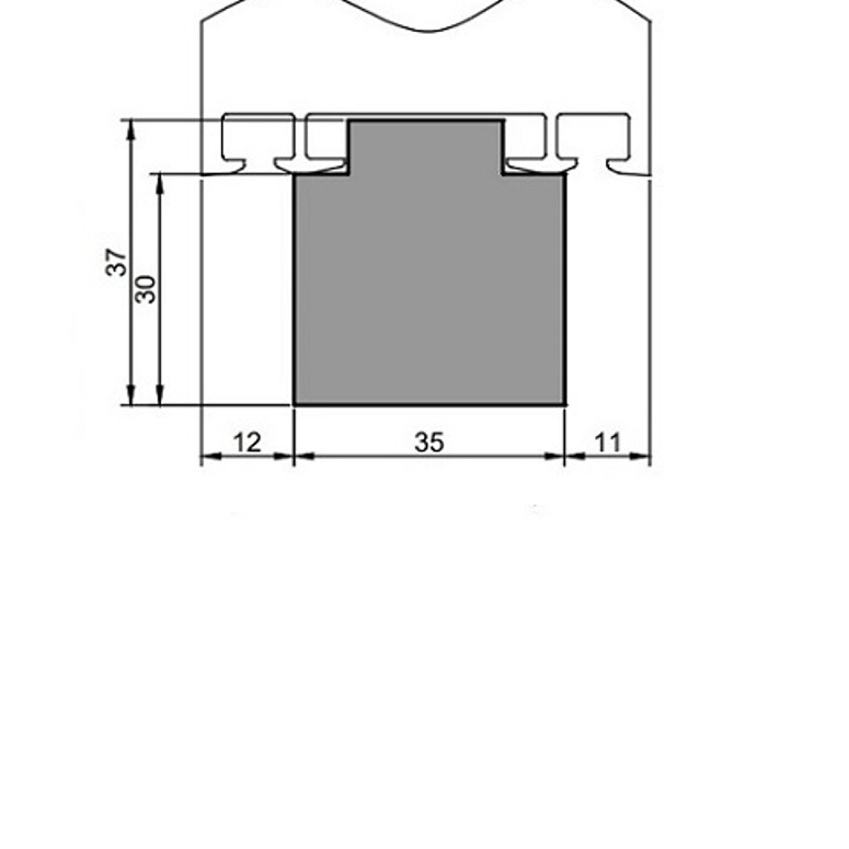 Профиль теплый подставочный фрезерованный 30/37X35X1200MM (Kommerling System 58) BLAUGELB в Москве