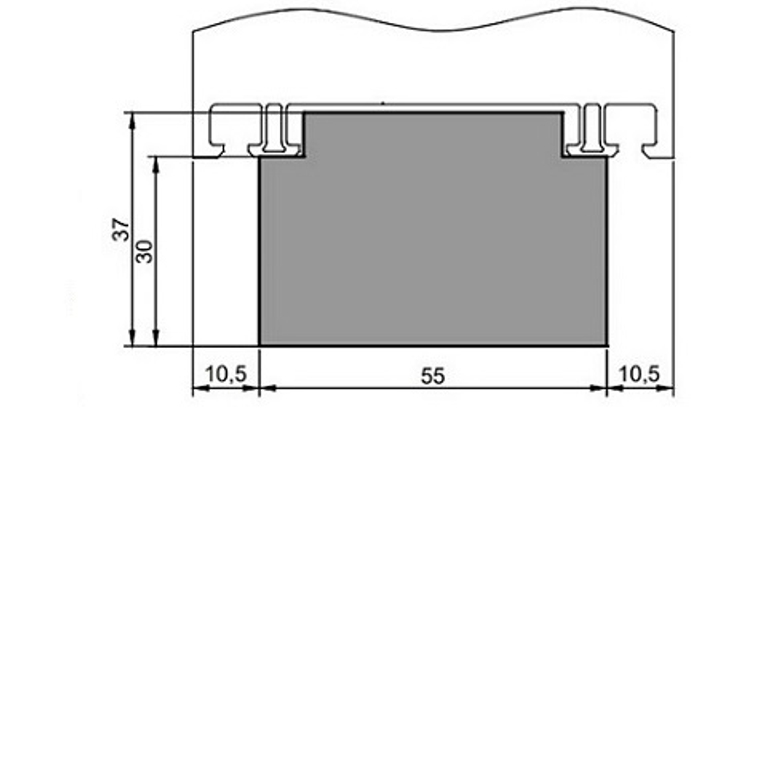 Профиль теплый подставочный фрезерованный 30/37X55X1200MM (Kommerling System 76) BLAUGELB в Москве