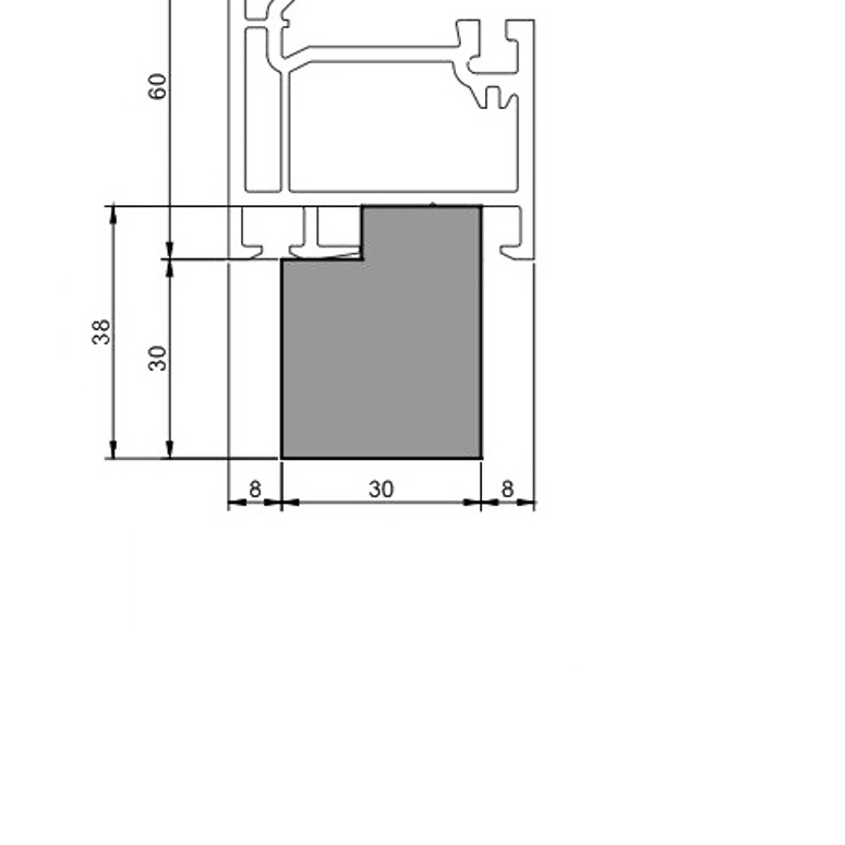 Профиль теплый подставочный фрезерованный 30/38X30X1200MM (РROPLEX OUT-LINE) BLAUGELB в Москве