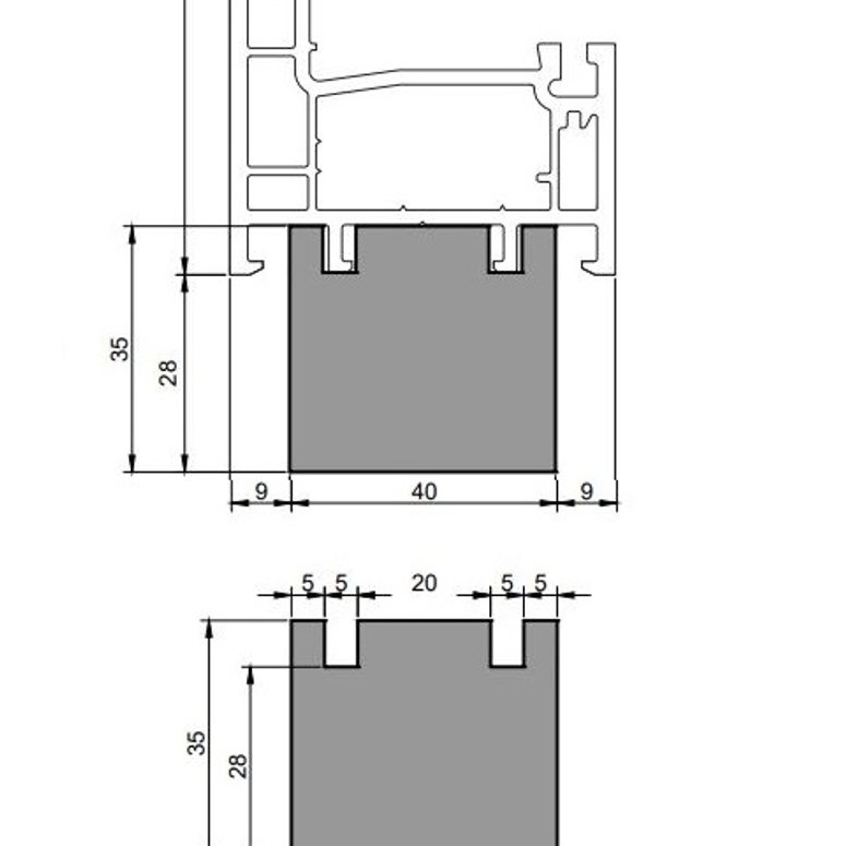 Профиль теплый подставочный фрезерованный 28/35X40X1200MM (РROPLEX OPTIMA, BASIS) BLAUGELB в Казани