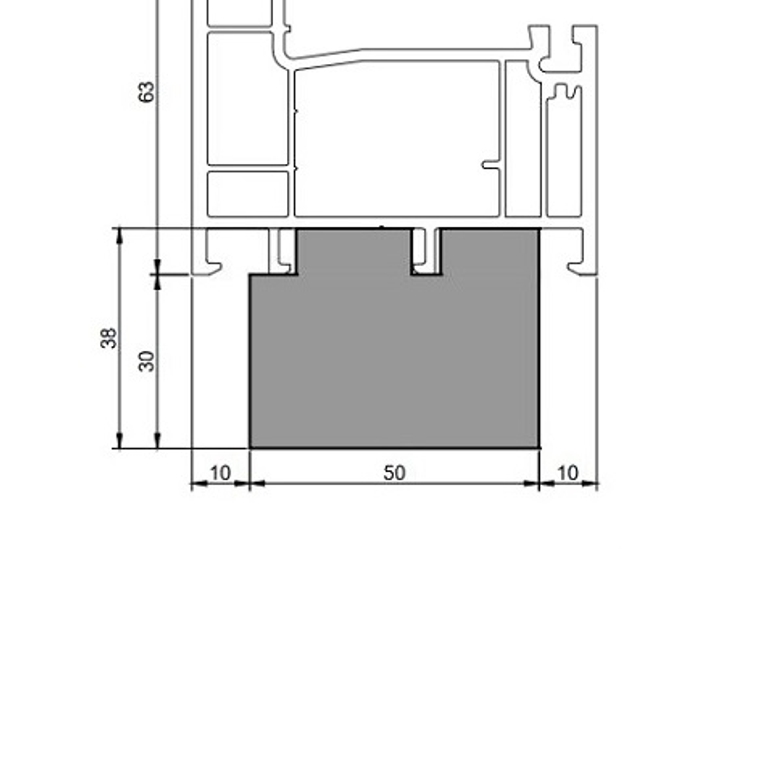 Профиль теплый подставочный фрезерованный 30/38X50X1200MM (РROPLEX COMFORT) BLAUGELB в Москве_Изображение_1