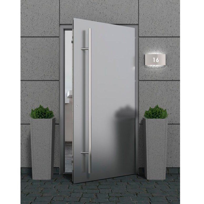 Ручка дверная офисная двухсторонняя P45 ⌀30 X=1300 L=1800 45° нержавеющая сталь матовая в Москве_Изображение_2