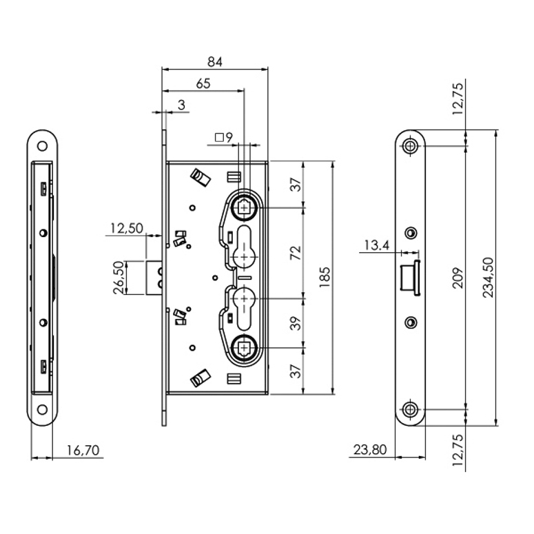 Замок противопожарный BK65 для металлических дверей с функцией антипаники в Москве_Изображение_2
