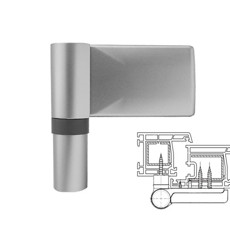 Петля дверная AT DHV наплав 15.0-20.0мм вес 140кг серебро F1 STROXX в Москве
