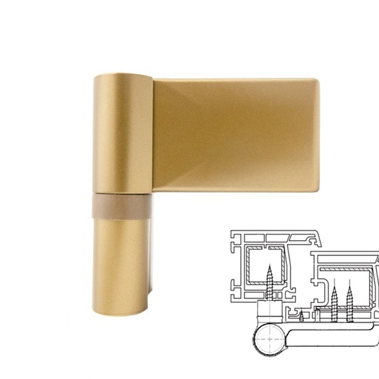 Петля дверная AT DHV наплав 15.0-20.0мм вес 140кг золото F3 STROXX в Москве