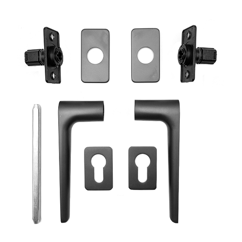 Ручка дверная двухсторонняя CLIQCLAQ GAIA 60х33х4мм 48° штифт 8-160мм 60-90мм PVD black pearl в Новосибирске_Изображение_3