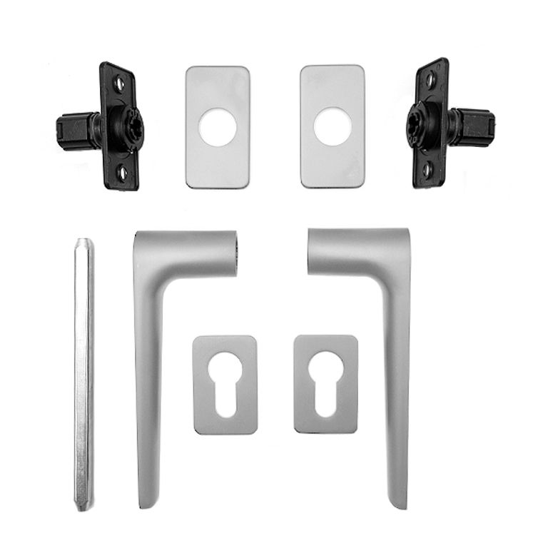 Ручка дверная двухсторонняя CLIQCLAQ GAIA 60х33х4мм 48° штифт 8-160мм 60-90мм PVD white pearl в Новосибирске_Изображение_3