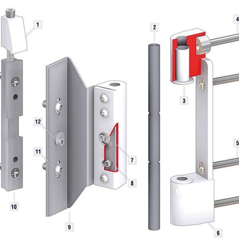 Петля дверная роллерная RONDA профиль №10 нержавеющая сталь RAL3333 в Москве_Изображение_2