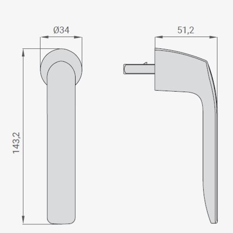 Ручка безрозеточная MINIMALIST для HS портала односторонняя неокрашенный MILL FINISH в Санкт-Петербурге_Изображение_2