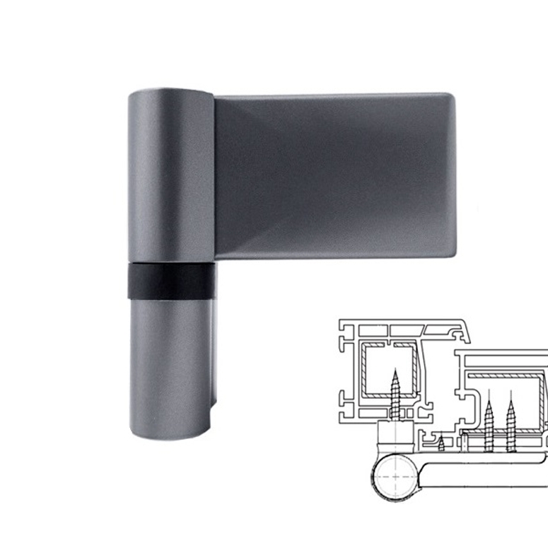 Петля дверная AT DHV наплав 15.0-20.0мм вес 140кг антрацит RAL7016 STROXX в Москве