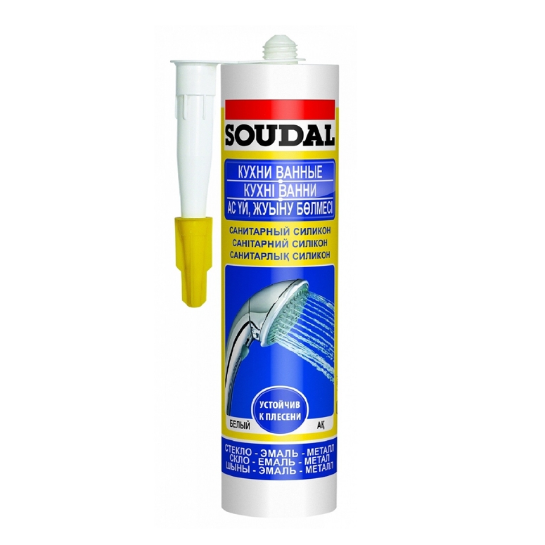 Силикон санитарный 15х280мл бесцветный SOUDAL в Санкт-Петербурге