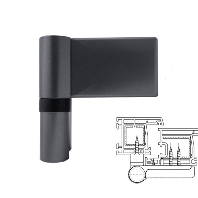 Петля дверная AT DHV наплав 15.0-20.0мм вес 140кг графит RAL7024 STROXX в Москве